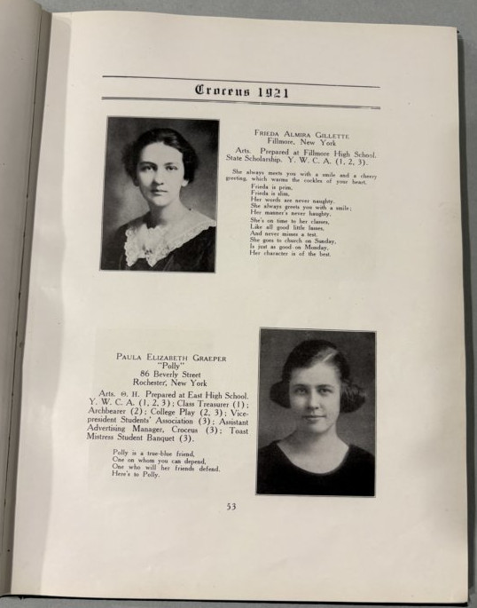 Croceus Yearbook Page (ft. Frieda Gillette)
