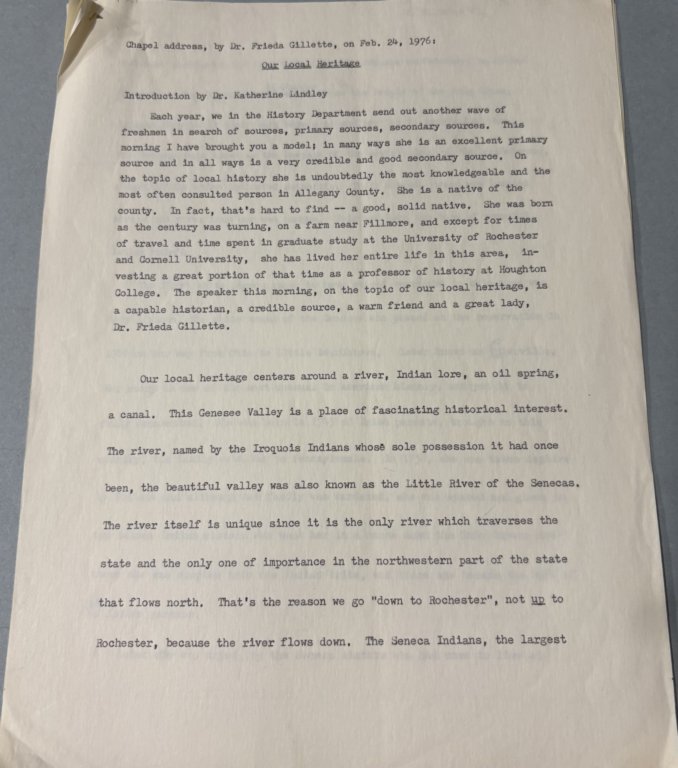 Chapel Address (Page One)